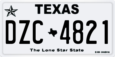 TX license plate DZC4821