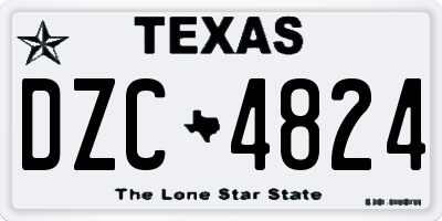 TX license plate DZC4824