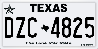 TX license plate DZC4825