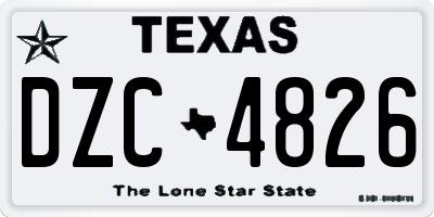TX license plate DZC4826