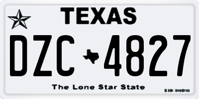 TX license plate DZC4827