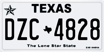TX license plate DZC4828