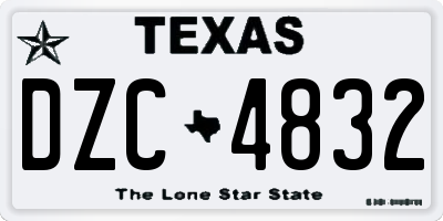 TX license plate DZC4832