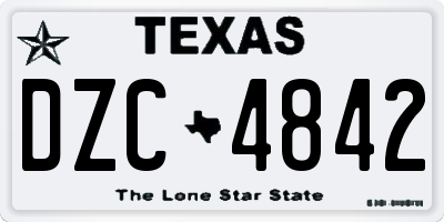 TX license plate DZC4842