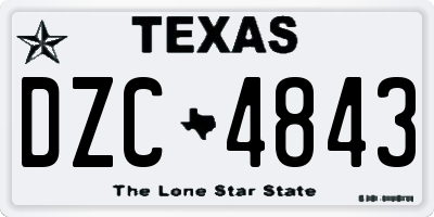 TX license plate DZC4843