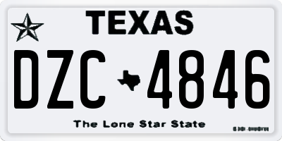 TX license plate DZC4846