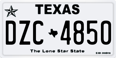 TX license plate DZC4850