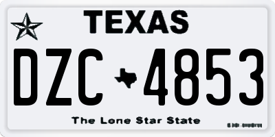 TX license plate DZC4853