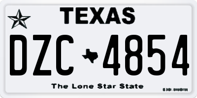 TX license plate DZC4854