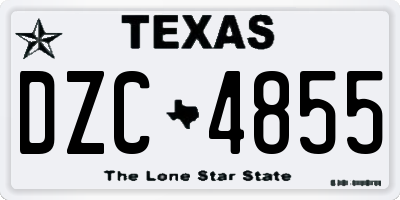 TX license plate DZC4855