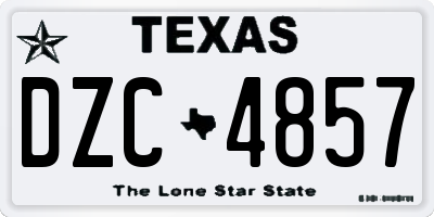 TX license plate DZC4857