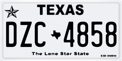 TX license plate DZC4858