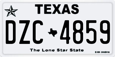 TX license plate DZC4859