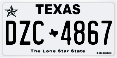 TX license plate DZC4867