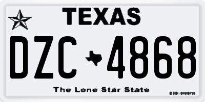 TX license plate DZC4868