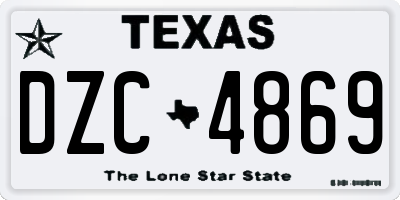 TX license plate DZC4869