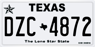 TX license plate DZC4872