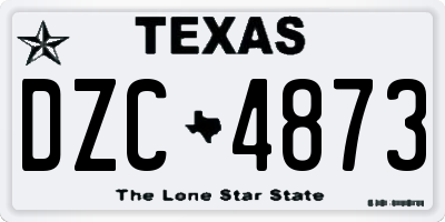 TX license plate DZC4873