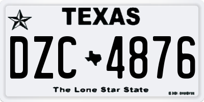 TX license plate DZC4876