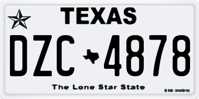 TX license plate DZC4878