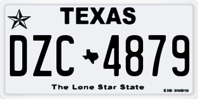 TX license plate DZC4879