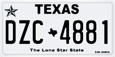 TX license plate DZC4881