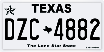 TX license plate DZC4882