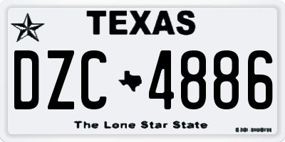 TX license plate DZC4886