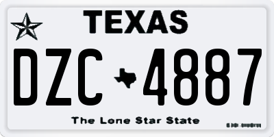 TX license plate DZC4887