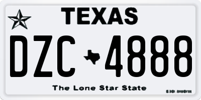 TX license plate DZC4888