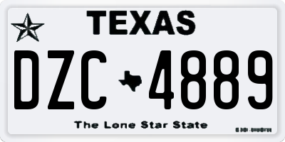 TX license plate DZC4889