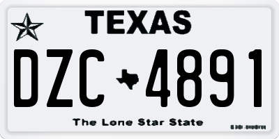 TX license plate DZC4891