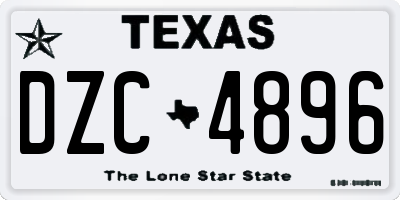 TX license plate DZC4896