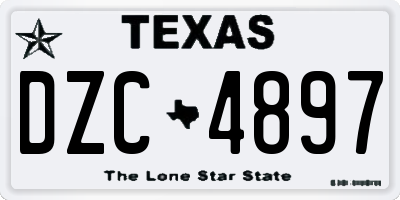 TX license plate DZC4897