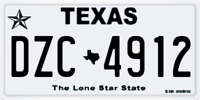 TX license plate DZC4912