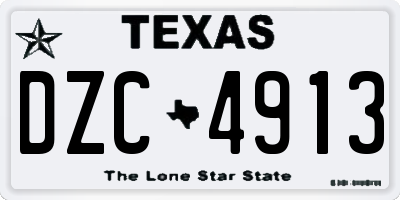 TX license plate DZC4913