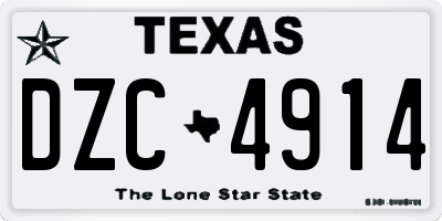 TX license plate DZC4914