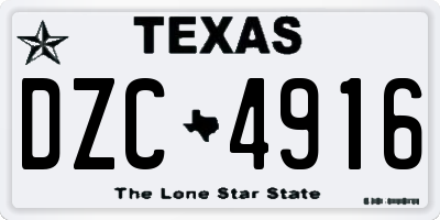 TX license plate DZC4916