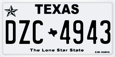 TX license plate DZC4943