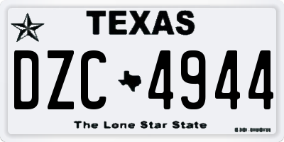 TX license plate DZC4944