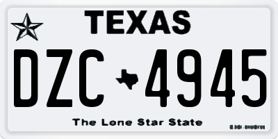 TX license plate DZC4945