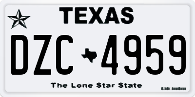 TX license plate DZC4959