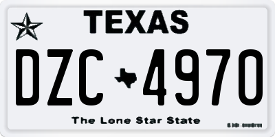TX license plate DZC4970
