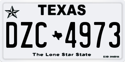 TX license plate DZC4973
