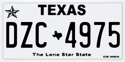 TX license plate DZC4975