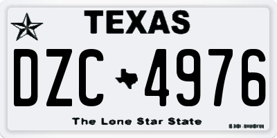 TX license plate DZC4976