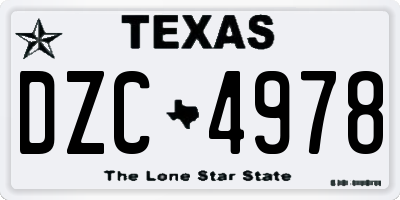 TX license plate DZC4978