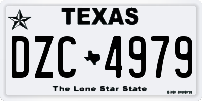 TX license plate DZC4979