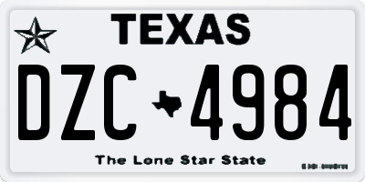 TX license plate DZC4984