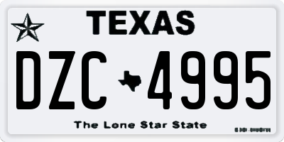 TX license plate DZC4995